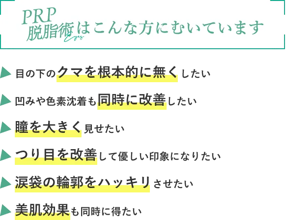 PRP脱脂術はこんな方にむいています